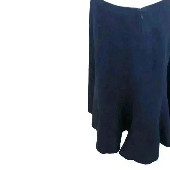 VINTAGE Chaps Navy Blue Linen Trumpet Skirt Knee Length Fully Lined Size 12 - Picture 5 of 6